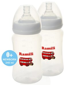 Набор из 2-х противоколиковых бутылочек (240 мл. x2, 0+Ramili Baby, Великобритания)