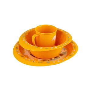 Набор посуды детской 3пр "Giraffix"кружка 0,2л/2 тарелки) декор бежевый, Полимербыт