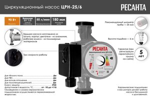 Циркуляционный насос Ресанта ЦРН-25/6