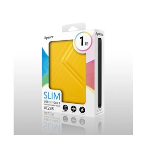 Внешний жёсткий диск Apacer 1TB 2.5" AC236 желтый