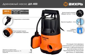 Дренажный насос ВИХРЬ ДН-400