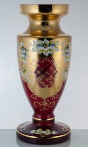 Ваза 30см красная Panenka (JN Glass, Чехия)