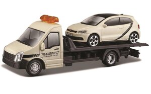 BBURAGO: 1:43 Car Hauler + Volkswagen Polo GTI