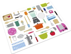 Доска разделочная стеклянная 40x30cm Kitchen Tools KITT012AS (Joseph Joseph, Англия)