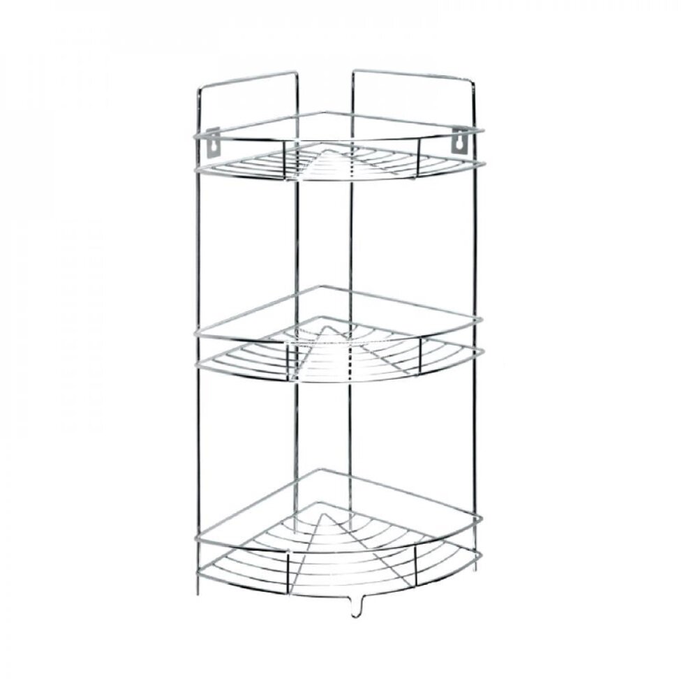 Полка хромированная 3-ная угловая Т084 (Аквалиния, Россия) от компании МИР ДОМА - фото 1