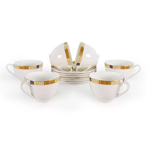 Позолоченные чайные пары на 6 персон Золотая Веточка (Акку, Казахстан)