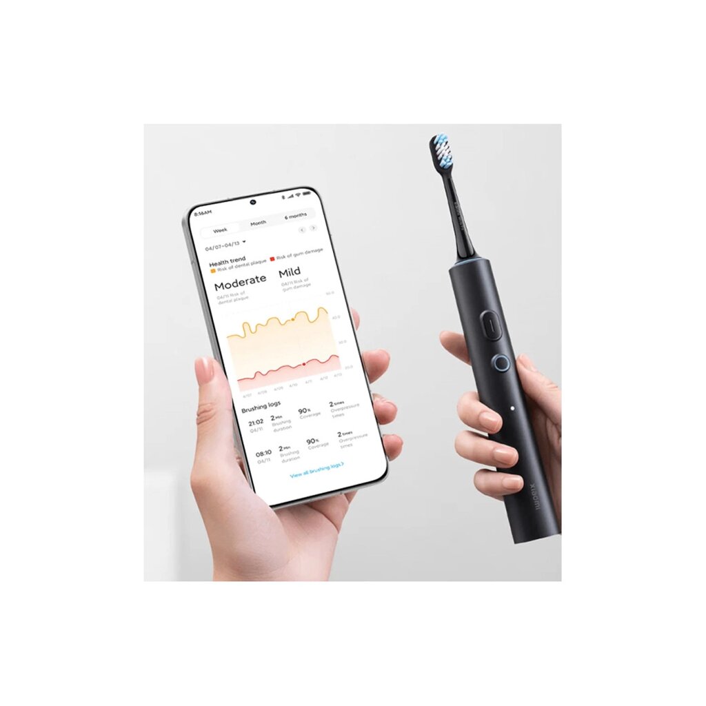 Умная зубная электрощетка Xiaomi Smart Electric Toothbrush T501, серый от компании МИР ДОМА - фото 1