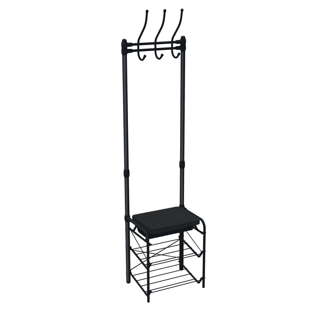 Вешалка напольная в прихожую ВПШ3 Ника, черный/матовый черный от компании МИР ДОМА - фото 1