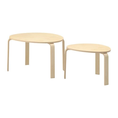 Комплект столов СВАЛЬСТА  2 шт березовый шпон ИКЕА, IKEA от компании "IDEA HOUSE" - служба доставки мебели и товаров - фото 1