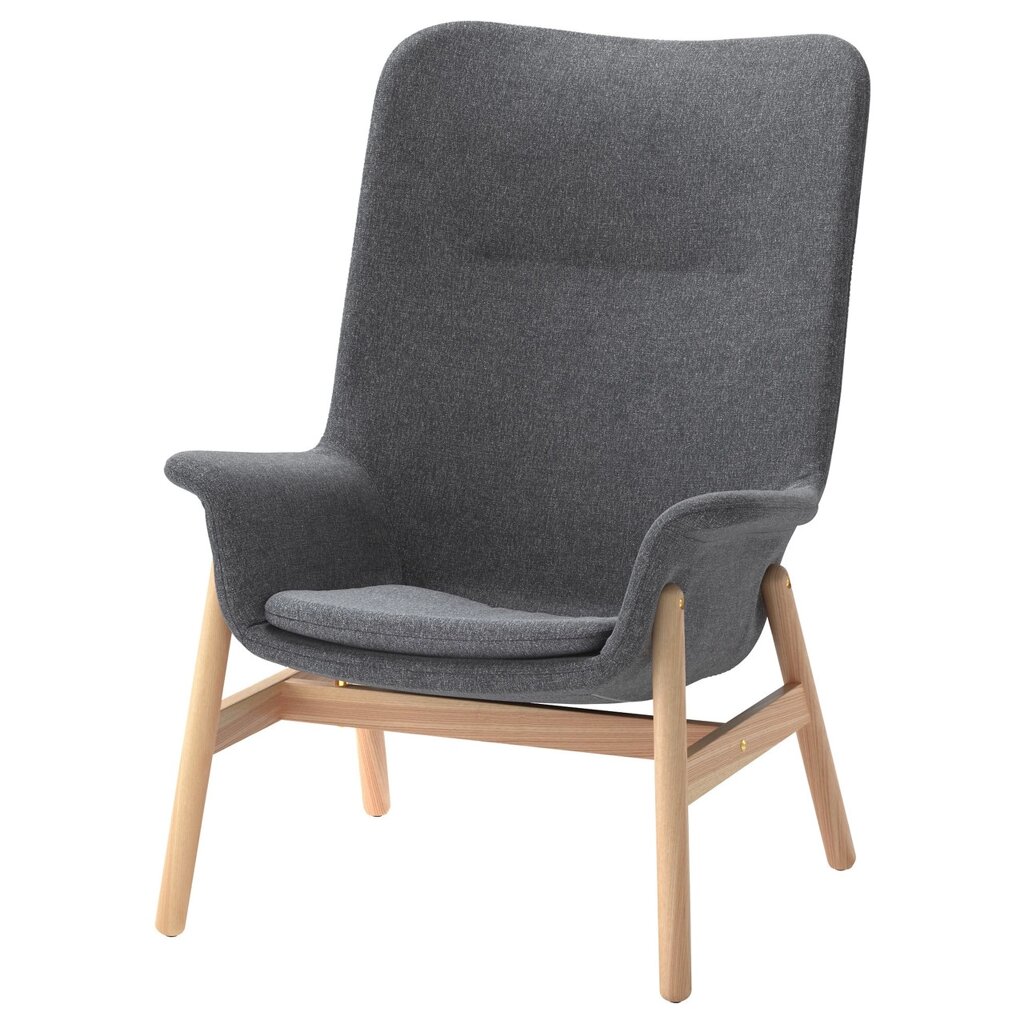 Кресло c высокой спинкой ВЕДБУ темно-серый ИКЕА, IKEA от компании "IDEA HOUSE" - служба доставки мебели и товаров - фото 1