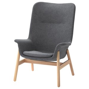 Кресло c высокой спинкой ВЕДБУ темно-серый ИКЕА, IKEA