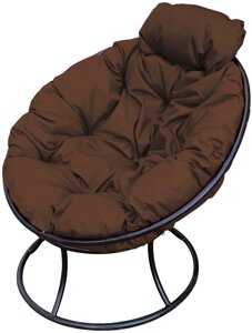 Кресло папасан 78х73х48 см коричневая подушка