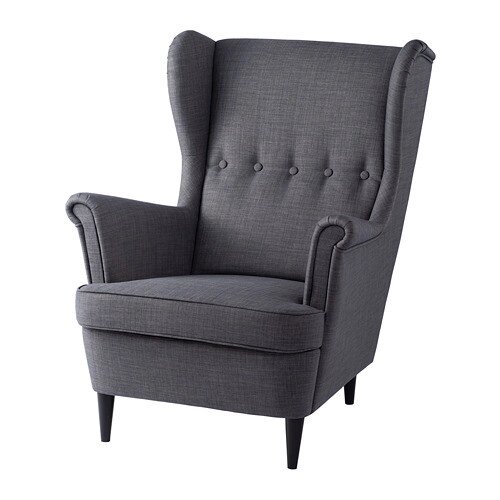 Кресло с подголовником СТРАНДМОН тёмно-серый ИКЕА, IKEA от компании "IDEA HOUSE" - служба доставки мебели и товаров - фото 1