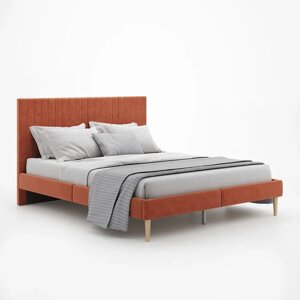 Кровать Амма 160х200 см кирпичный, мягкое изголовье (О)
