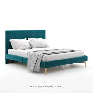 Кровать Амма 160х200 см зеленый, мягкое изголовье (Оз)