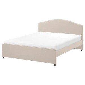 Кровать с обивкой ХАУГА Лофаллет бежевый140х200 ИКЕА, IKEA