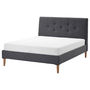 Кровать с обивкой ИДАНЭС темно-серый 160x200 см ИКЕА, IKEA