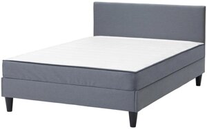 Кровать с обивкой сэбёвик серый 140x203 см икеа, IKEA