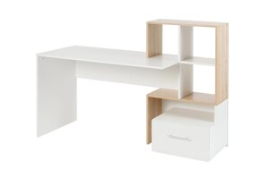 Письменный стол СПм-11, дуб Сонома, белый матовый 152,8х105,2х60 см