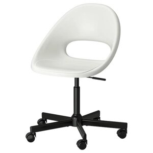 Рабочий стул лобергет / мальскэр, белый/черный икеа, IKEA