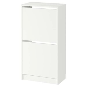 Шкаф для обуви с 2 отделениями БИССА белый ИКЕА, IKEA