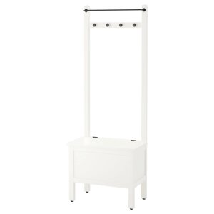 Скамья с ящиком/штанга и 4 крючка ХЕМНЭС белый ИКЕА, IKEA
