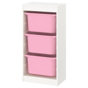 Стеллаж для игрушек ТРУФАСТ белый/розовый 46x30x94 см ИКЕА, IKEA