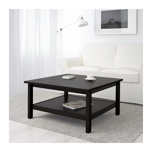 Журнальный стол ХЕМНЭС 90х90 черно-коричневый ИКЕА, IKEA от компании "IDEA HOUSE" - служба доставки мебели и товаров - фото 1