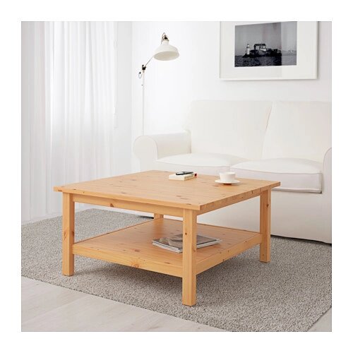 Журнальный стол ХЕМНЭС 90х90 светло-коричневый ИКЕА, IKEA от компании "IDEA HOUSE" - служба доставки мебели и товаров - фото 1