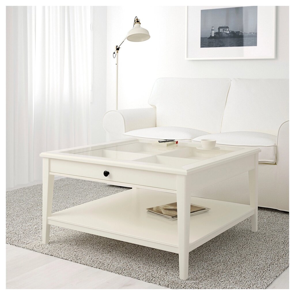 Журнальный стол  ЛИАТОРП белый 93х93 см ИКЕА, IKEA от компании "IDEA HOUSE" - служба доставки мебели и товаров - фото 1
