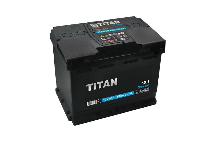 Аккумулятор TITAN Classic 60.1 (-) (1243) от компании Vita-Avto - фото 1