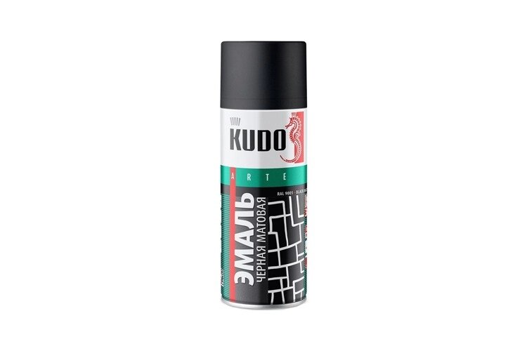 Эмаль универсальная KUDO KU1102 520мл. (черная матовая) от компании Vita-Avto - фото 1