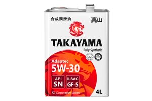 Масло моторное takayama adaptec 5w30 4л. (SN, GF-5)