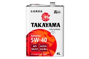 Масло моторное takayama adaptec 5w40 4л. (SN/CF, A3/B4)