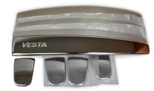 Накладки на наружные ручки дверей из нержавейки M04VESU10136V (с надписью Vesta)