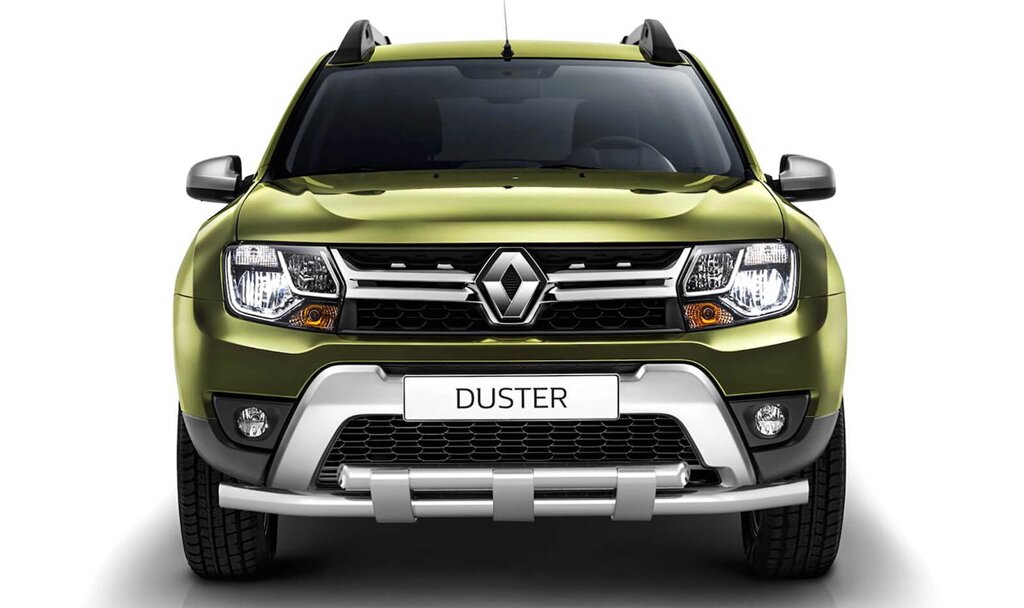Защита переднего бампера PT GROUP RDU220204 63/63мм (НПС) на Renault DUSTER с 2016-2020 двойная с пластинами от компании Vita-Avto - фото 1
