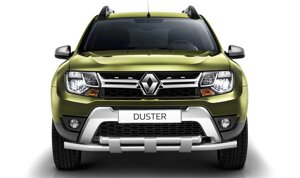 Защита переднего бампера PT GROUP RDU220204 63/63мм (НПС) на Renault DUSTER с 2016-2020 двойная с пластинами