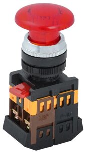 Кнопка «грибок» AELA-22 d22мм 1з+1р 240в неон красн. IEK BBG20-AELA-K04