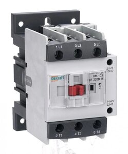 Контактор км-103 65а кат. 220в AC 1но+1нз AC-3 dekraft 22138DEK