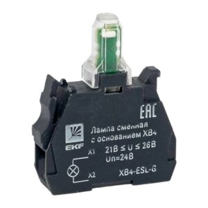 Лампа сменная с основанием XB4 зел. 24В PROxima EKF XB4-ESL-G