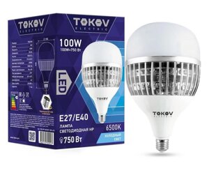 Лампа светодиодная 100вт HP 6500к E40/E27 176-264в TOKOV electric TKE-HP-E40/E27-100-6.5K
