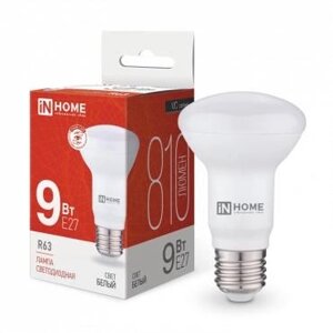 Лампа светодиодная LED-R63-VC 9Вт рефлектор 4000К нейтр. бел. E27 810лм 230В IN HOME 4690612024325 (Упаковка 5 штук)