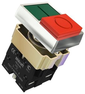Переключатель на 2 положения I-O ПЕ-22 BL d22мм 220В зел. красн. DEKraft 25063DEK