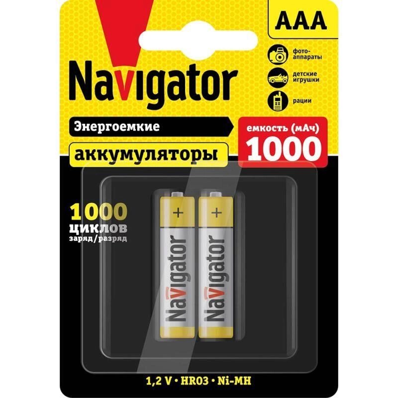Аккумулятор AAA/HR03 94 462 NHR-1000-hR03-bP2 (блист. 2шт) Navigator 94462 - Казахстан