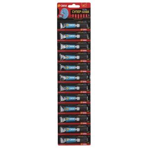 Супер-клей гель 3г SSGBL12-3 лента BL-12 (блист. 12шт) СИЛА C0042300