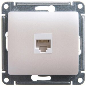 Розетка компьютерная 1-м Glossa RJ45 кат. 5E механизм перламутр. SE GSL000681K