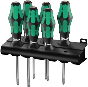 Набор отверток 335/350/355/6 Kraftform Plus Lasertip 6 предметов (PH 1х80/2х100; PZ 1х80/2х100; SL