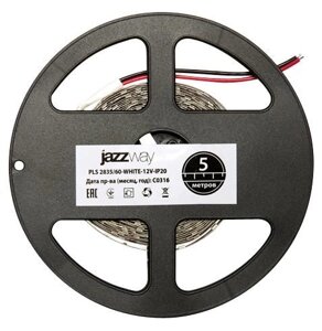 Лента светодиодная PLS 2835/120-12V 12Вт/м 6500К холод. бел. IP20 (уп. 5м) JazzWay 2859051