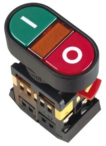Кнопка APBB-22N «I-O» d22мм 1з+1р 240В неон IEK BBD10-APBB-K51