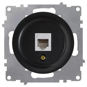 Розетка компьютерная 1-м СП Florence RJ45 кат. 5E механизм черн. (1E20701303) OneKeyElectro 2172816